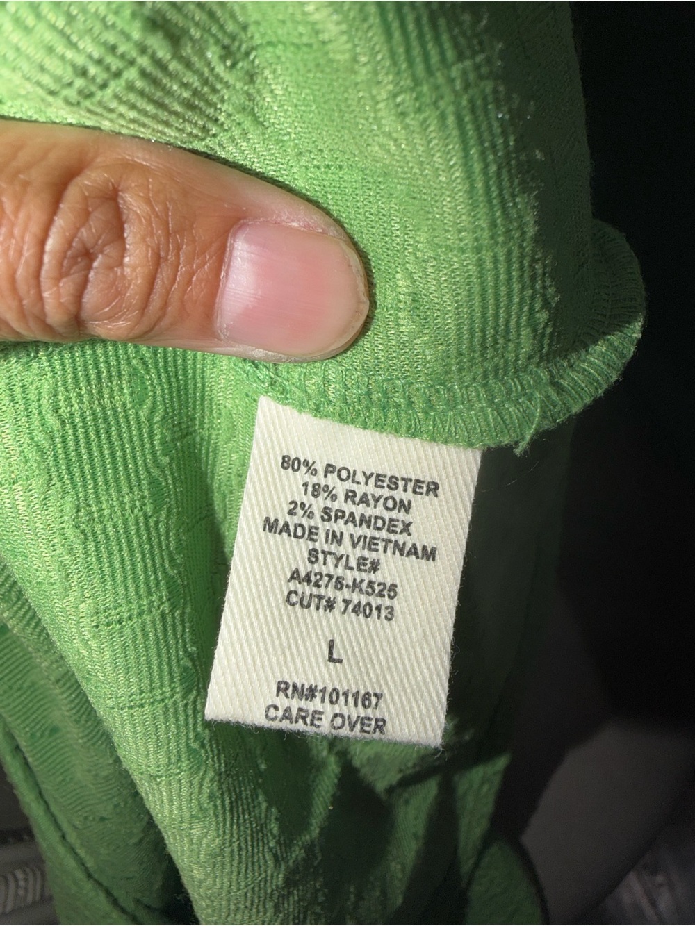 Kim & Cami Women's Green Textured Collared Short Sleeve Polo Shirt size large - Picture 7 of 7